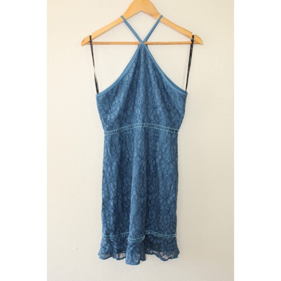 Chelsea28 Dresses & Skirts - Chelsea 28 Blue Lace Halter Neck Sleeveless Dress S NWT